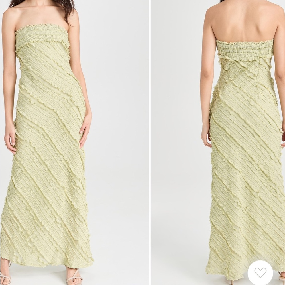 Endless rose green strapless ruffle dress